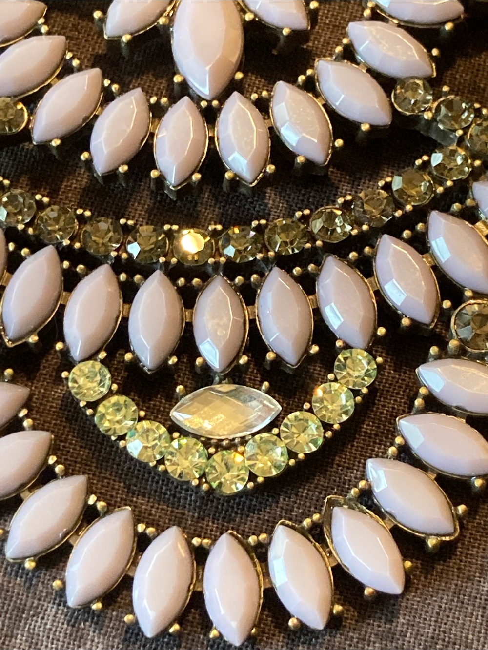 Stunning Multi Color Rhinestone Panel Necklace - Picture 2 of 10